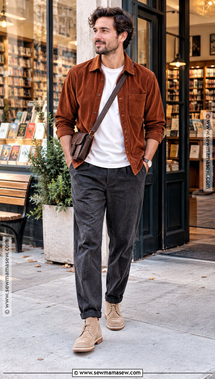 Corduroy Overshirt Fall Outfit - 20 fall style ideas for men