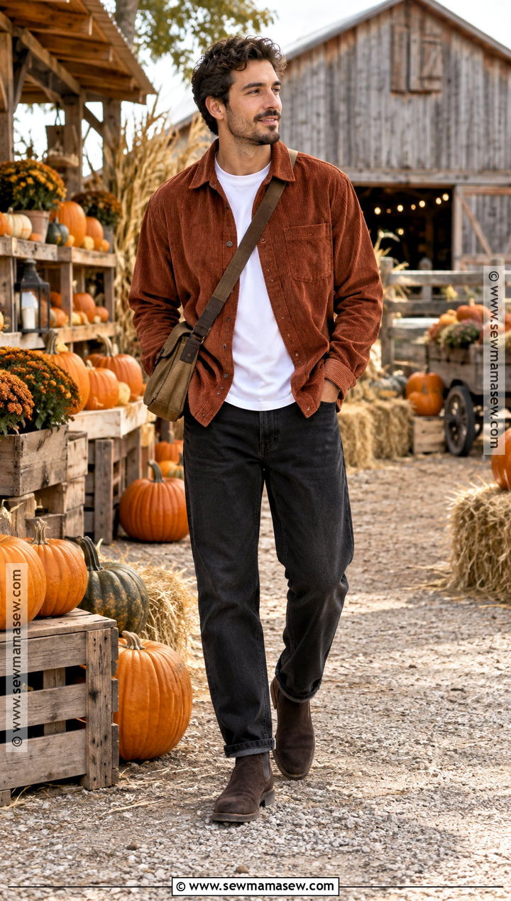 Corduroy Overshirt Pumpkin Patch Outfit - 25 pumpkin patch outfit ideas for men
