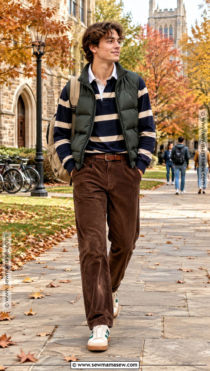 Corduroy Pants And Rugby Shirt Back To School Outfit - 15 2026 back to school outfits