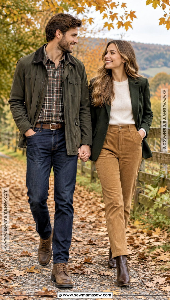 Corduroy Pants Fall Engagement Outfit - 20 fall engagement pictures outfit outdoor ideas