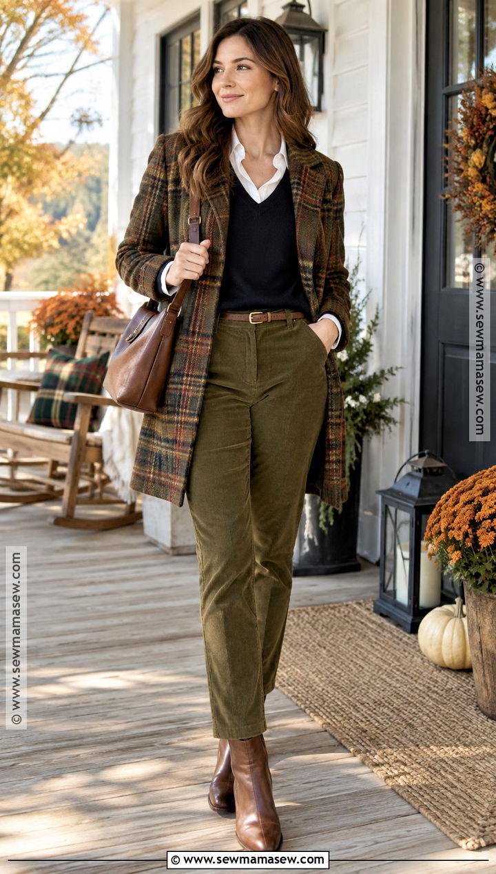 Corduroy Pants Thanksgiving Outfit - 15 Thanksgiving Outfit Preppy Ideas