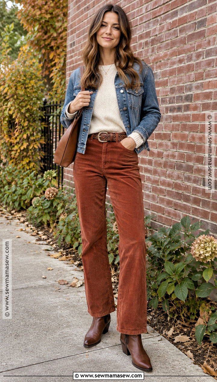 Corduroy Pants and Cowboy Boots - 20 fall outfits with cowboy boots