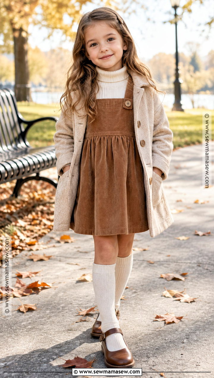 Corduroy Pinafore Autumn Dress - 15 girls autumn dresses