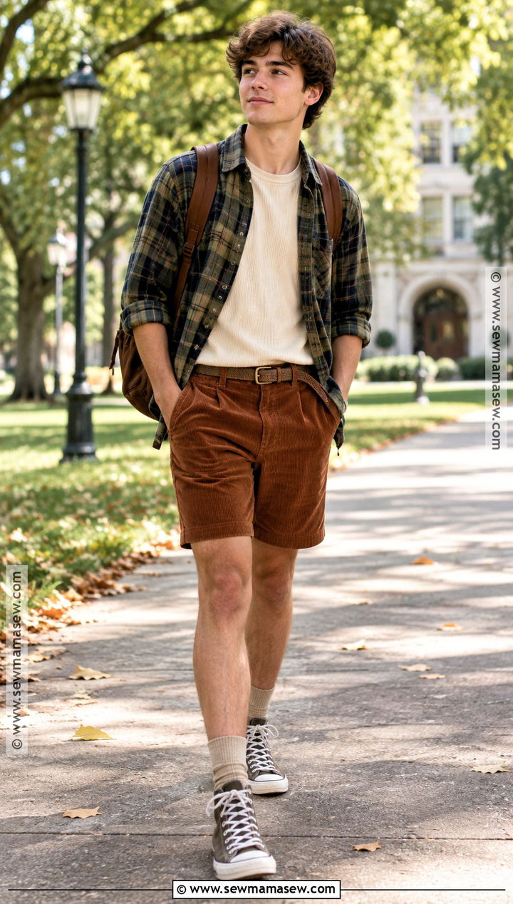 Corduroy Shorts Outfit - 20 Back To School Shorts Ideas