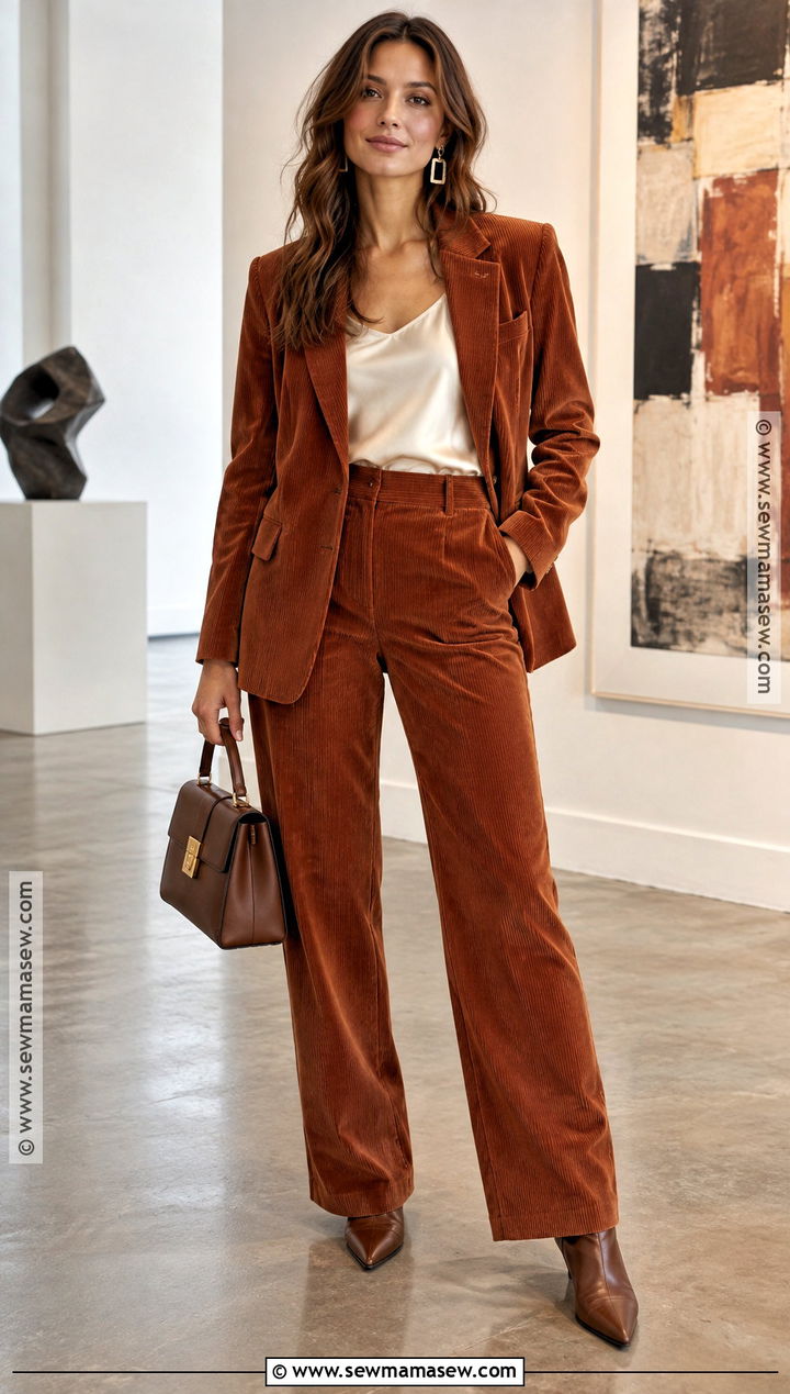 Corduroy Suit Fall Party Outfit - 15 fall party outfit ideas