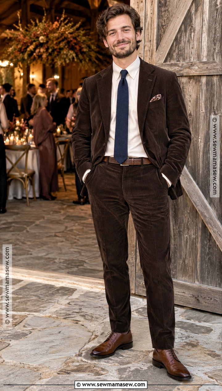 Corduroy Suit Fall Wedding Attire - 20 fall wedding mens attire ideas