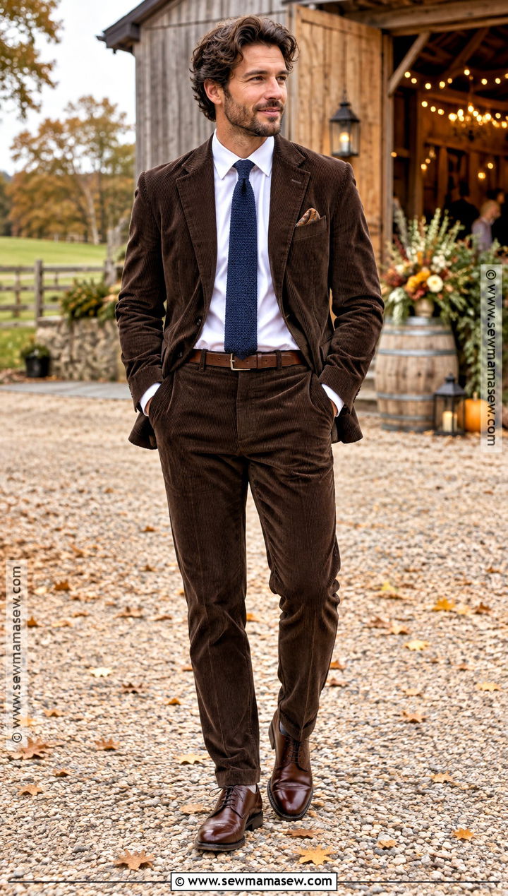 Corduroy Suit Fall Wedding Attire - 20 mens fall wedding attire ideas