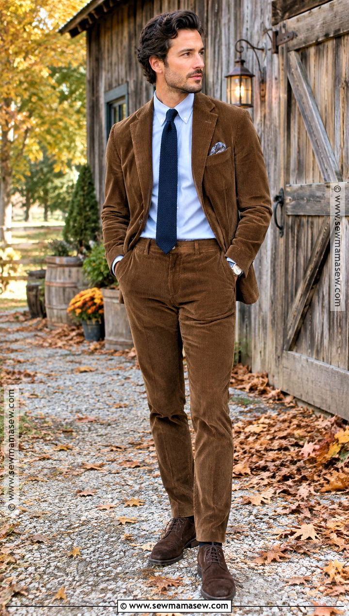Corduroy Suit Fall Wedding Attire - 15 Mens Wedding Attire Fall Ideas