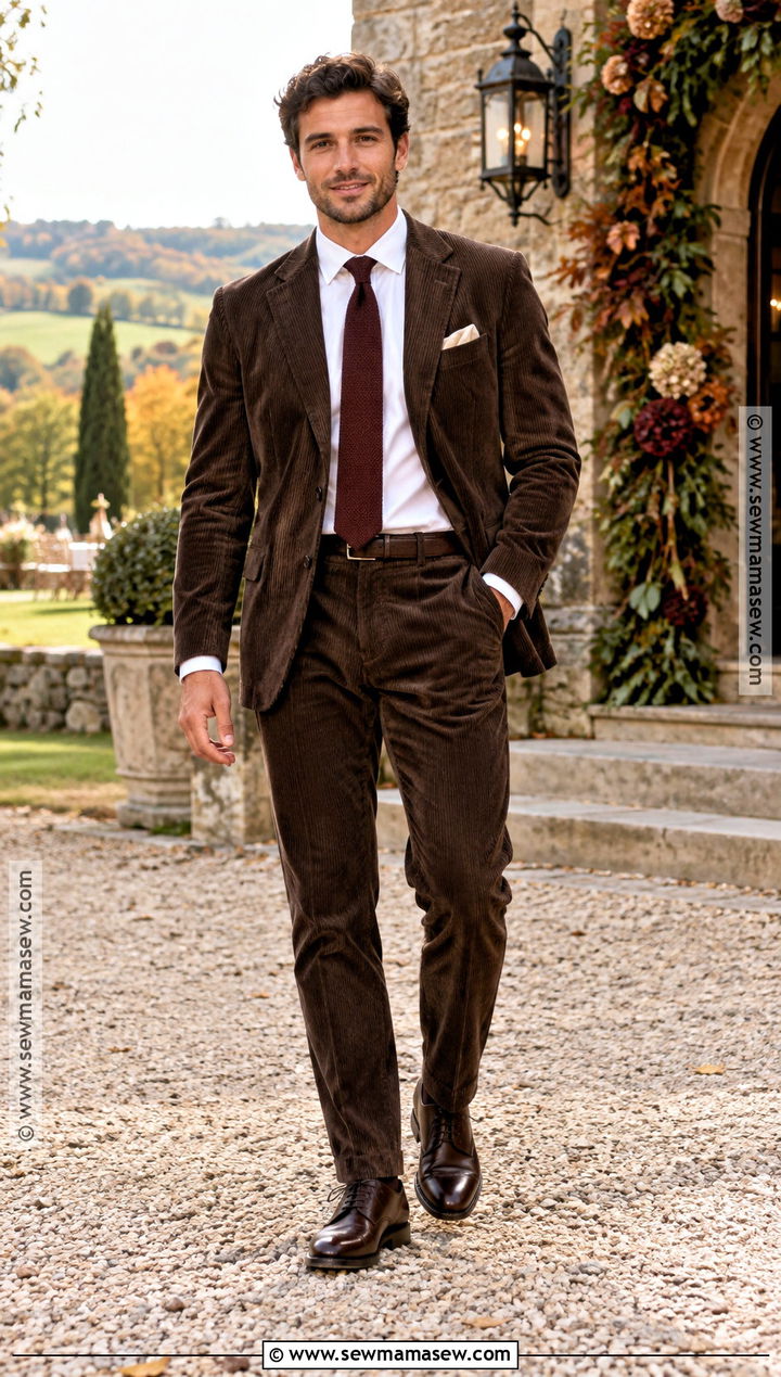 Corduroy Suit With White Dress Shirt - 15 mens fall wedding attire guest semi formal ideas