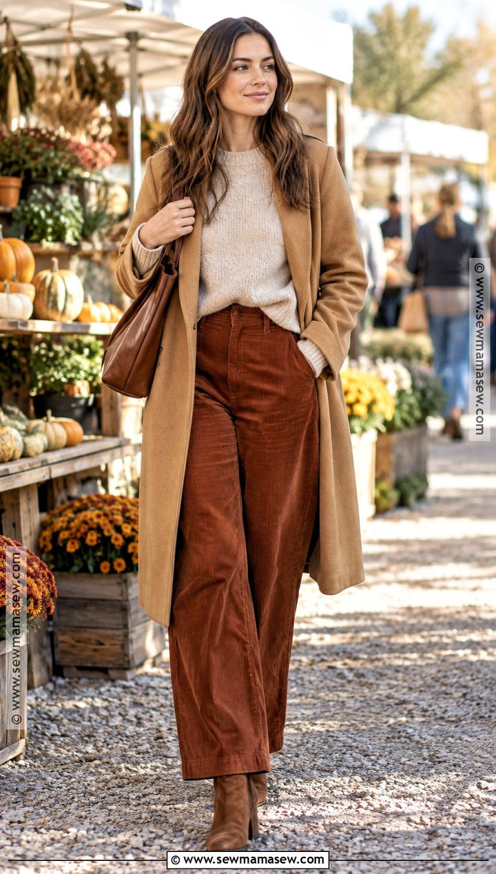 Corduroy Trousers With Wool Sweater - 15 Fall Outfits 2026 Trousers