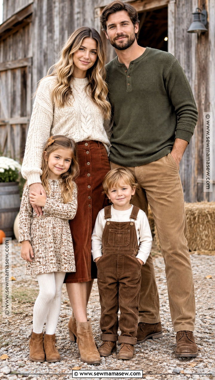 Corduroy and Chunky Knit Fall Family Picture Outfit - 15 fall clothes for family pictures