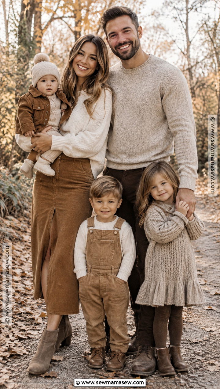 Corduroy and Knit Family Photo Outfits - 15 family photo outfits neutral fall