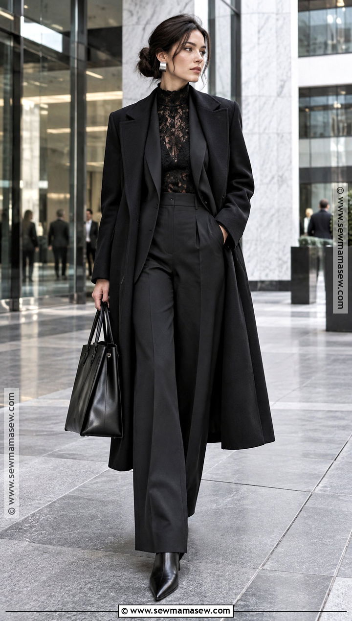 Corporate Goth Blazer And Trouser Outfit - 25 goth fall outfits