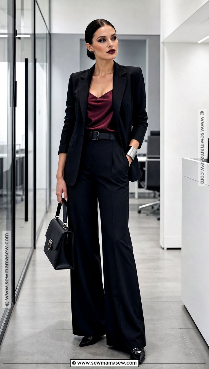 Corporate Goth Halloween Outfit With Black Suit - 35 Halloween Outfits for Women