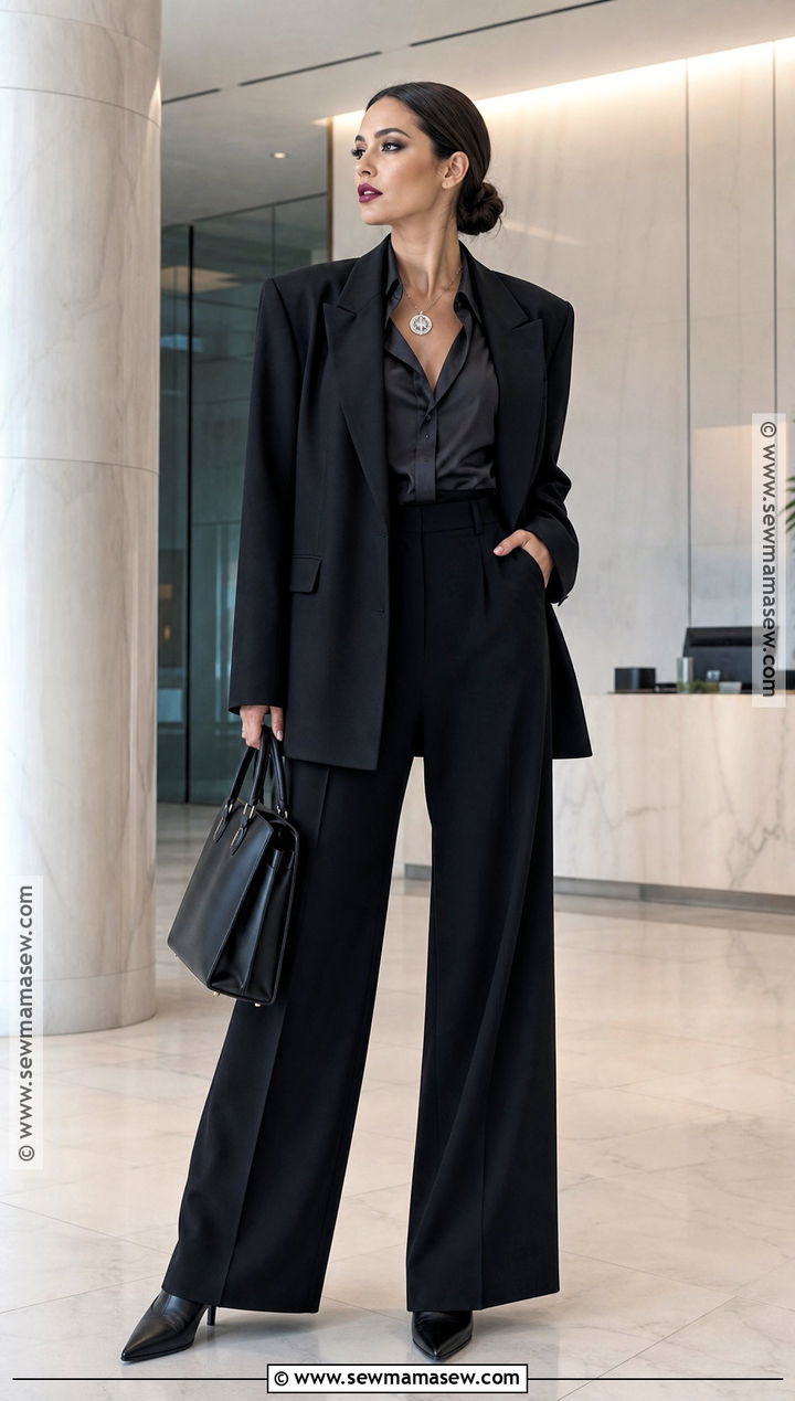 Corporate Witch Outfit With Black Suit - 35 witches outfit ideas