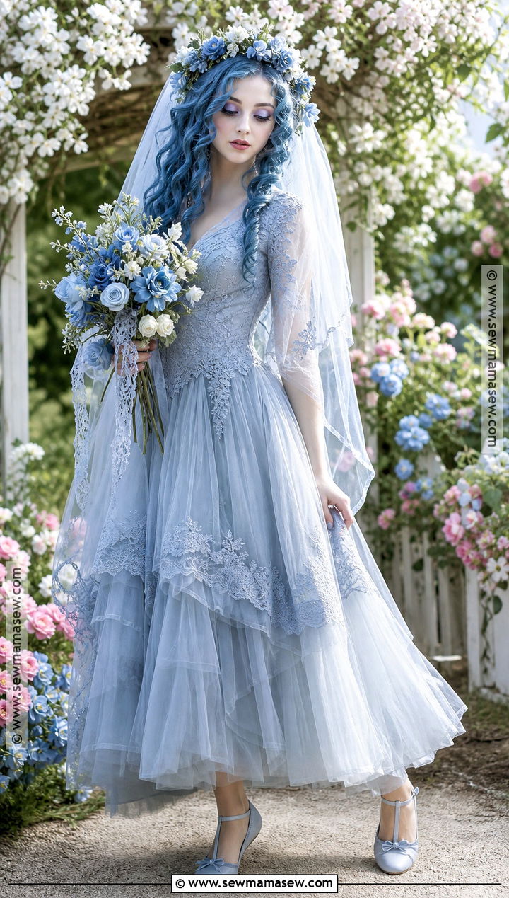 Corpse Bride Blue Gown Movie Costume - 45 movie character costumes