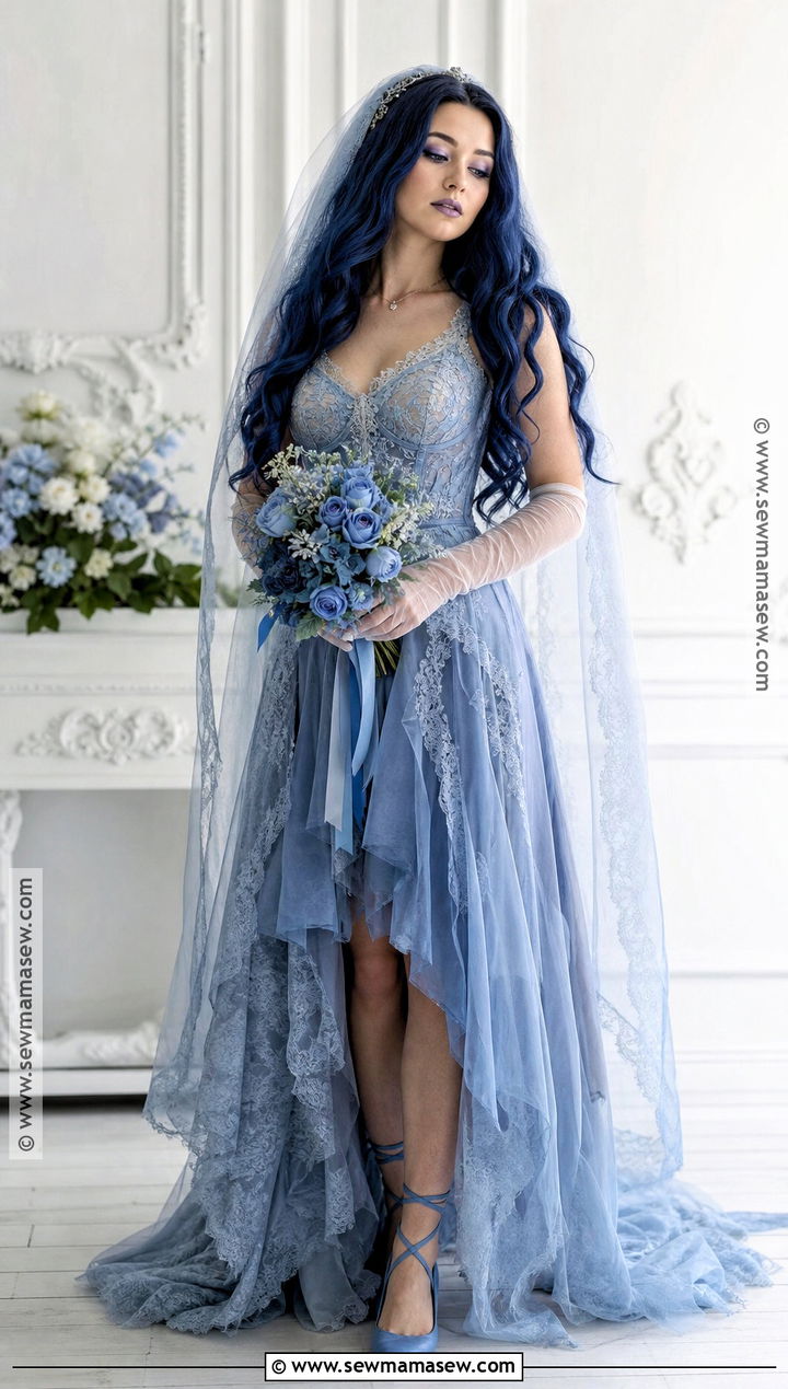 Corpse Bride Costume With Blue Hair - 30 halloween costumes blue hair