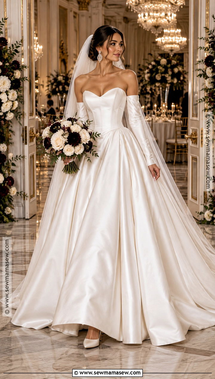 Corset Ball Gown Autumn Wedding Dress - 20 wedding dress autumn ideas