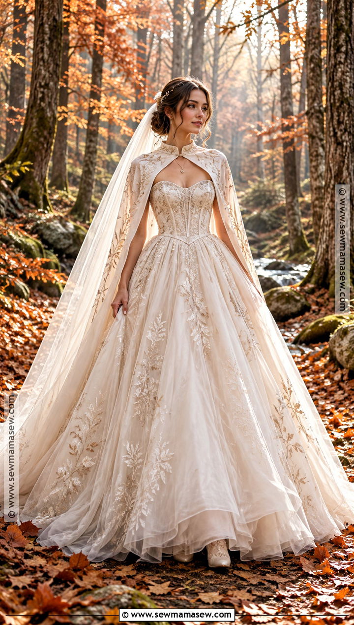 Corset Ball Gown Fall Forest Wedding Dress - 15 fall forest wedding dress ideas