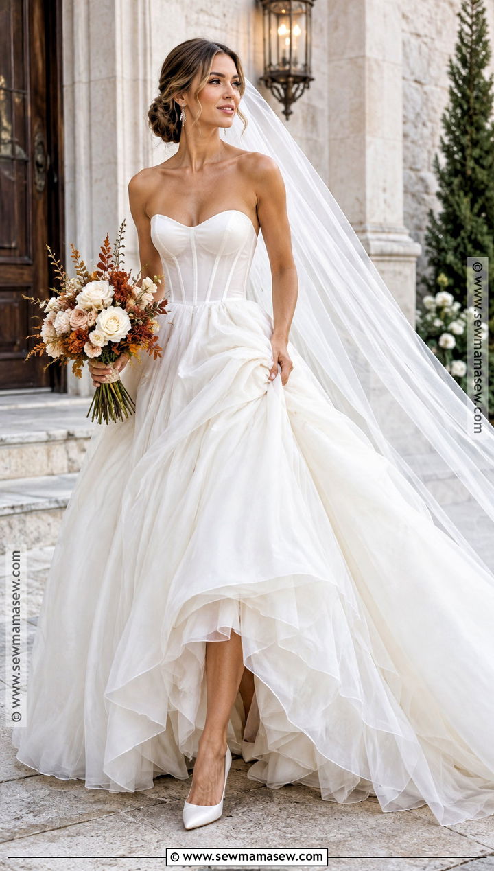 Corset Bodice Fall Wedding Ballgown - 15 fall wedding dress ballgown ideas