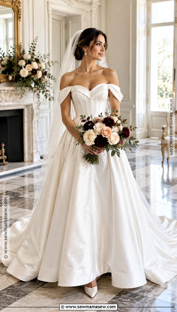 Corset Bodice Fall Wedding Dress - 20 wedding dress for fall ideas