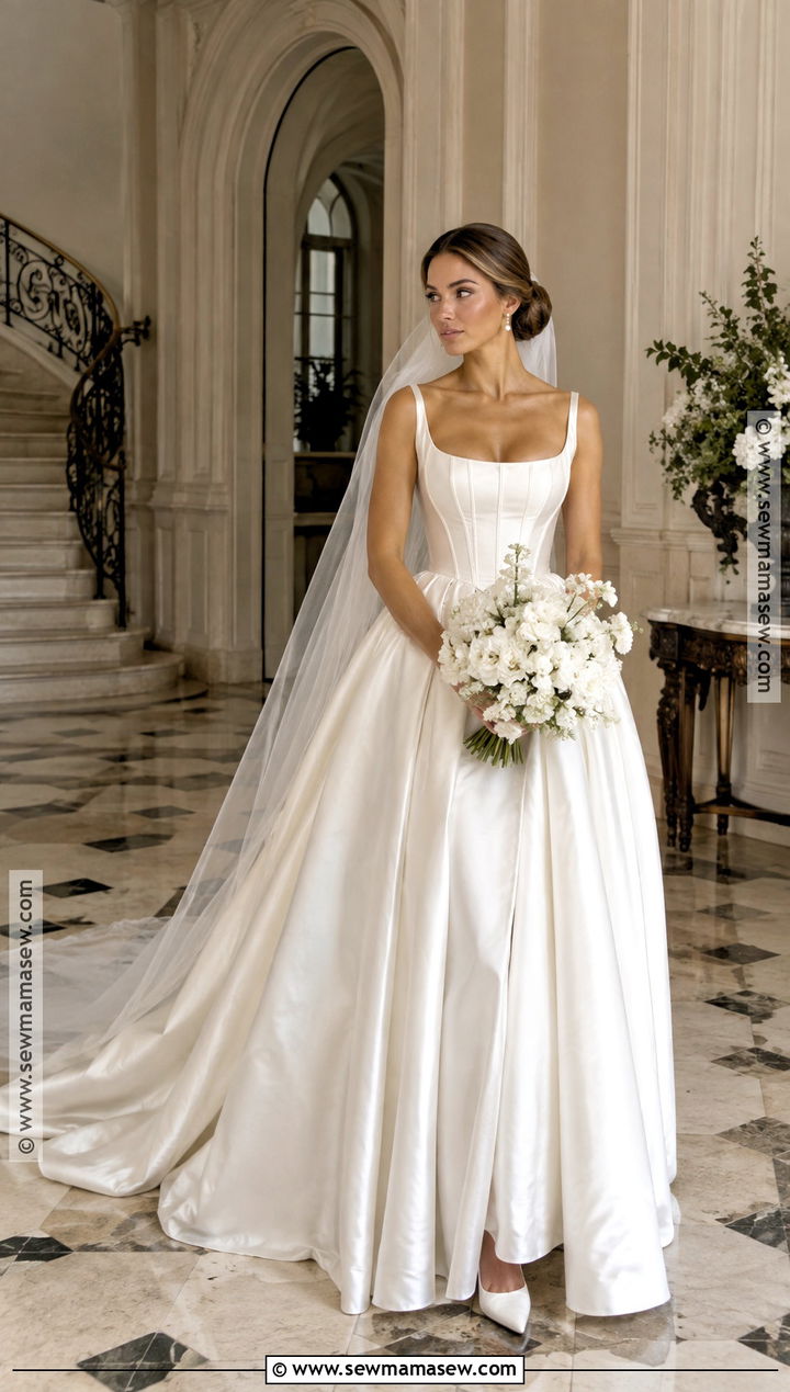 Corset Bodice Satin Fall Wedding Dress - 25 fall wedding dresses bride