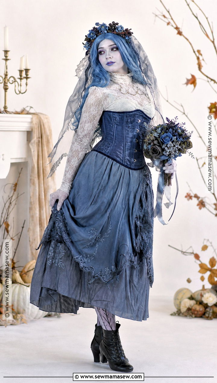 Corset Corpse Bride Costume With Long Skirt - 50 corpse bride costume ideas