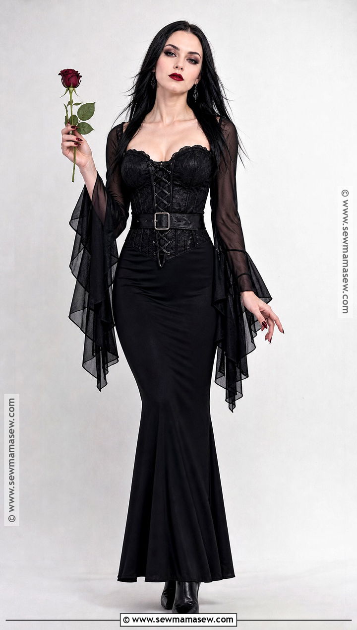 Corset Detail Morticia Addams Costume - 45 morticia addams costume ideas