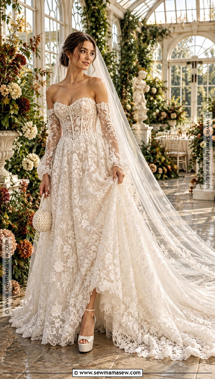 Corset Lace Fall Wedding Dress - 25 fall wedding dress ideas