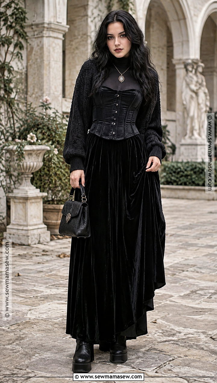 Corset Top And Maxi Skirt Fall Outfit - 25 alternative fall outfits