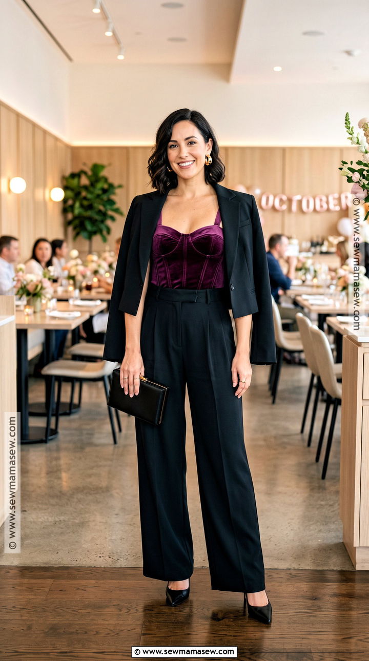 Corset Top And Wide Leg Pants Birthday Outfit - 25 october birthday outfit ideas for women