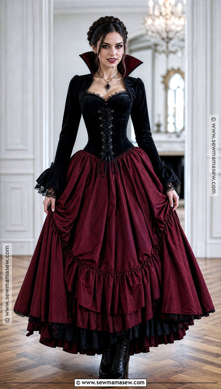 Corset Vampire Dress With Full Skirt - 30 vampire dresses