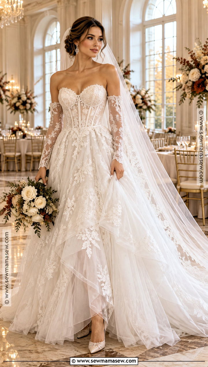 Corset Wedding Dress With Sleeves - 15 wedding dresses for fall weddings