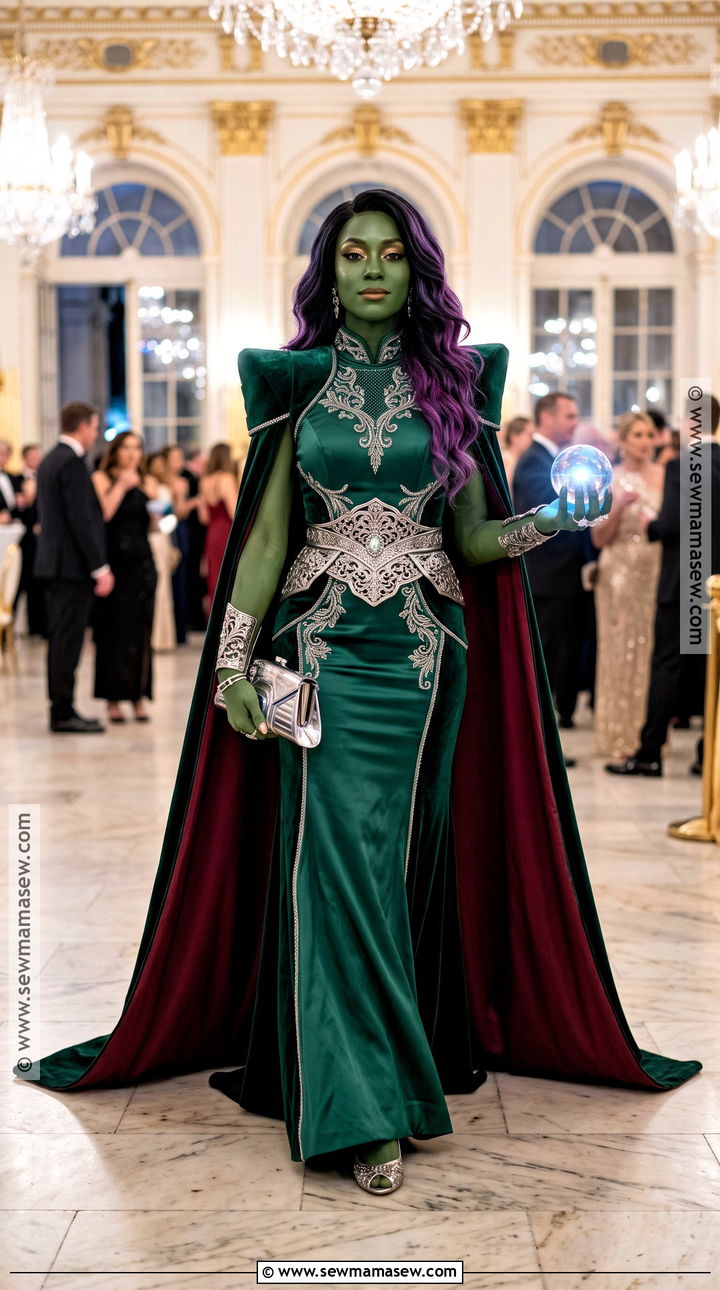 Cosmic Gala Gamora Costume With Green Gown - 35 gamora costume ideas