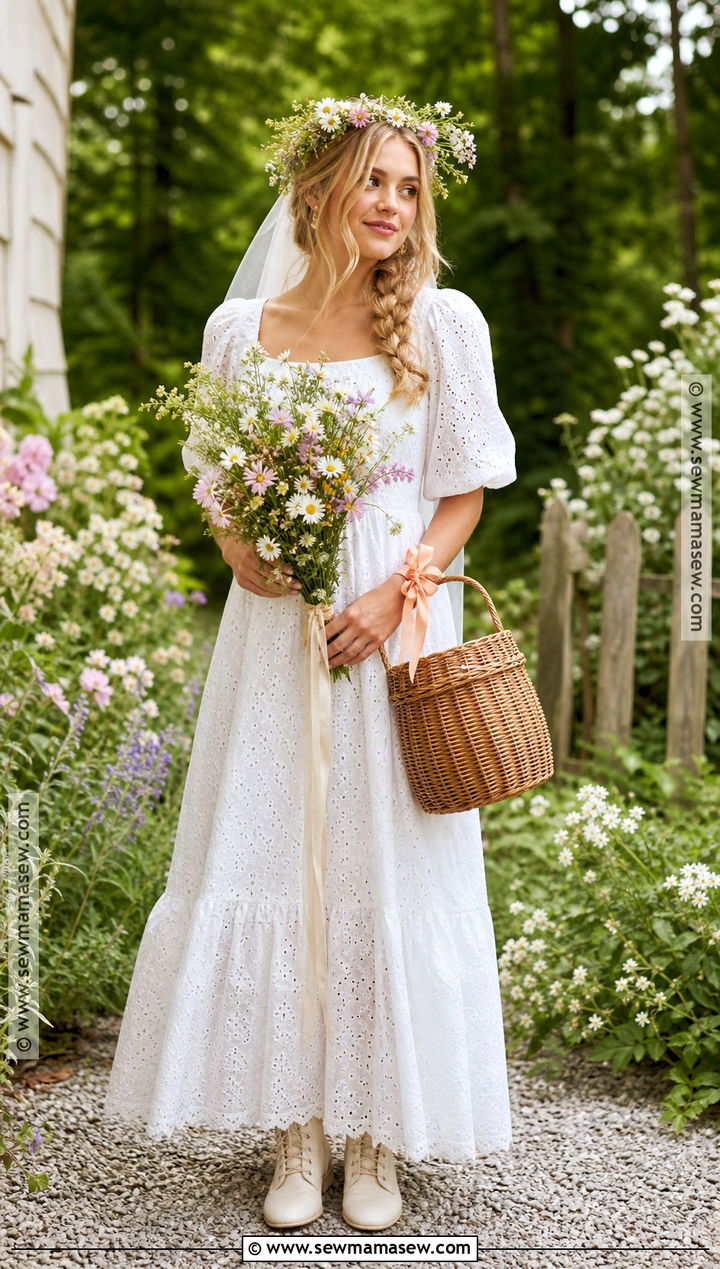 Cottage Runaway Bride Costume With Floral Crown - 30 runaway bride costume ideas