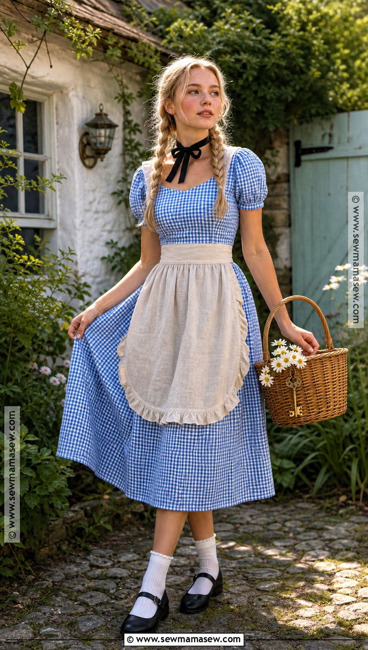 Cottagecore Alice Costume With Gingham Dress - 40 alice costume ideas