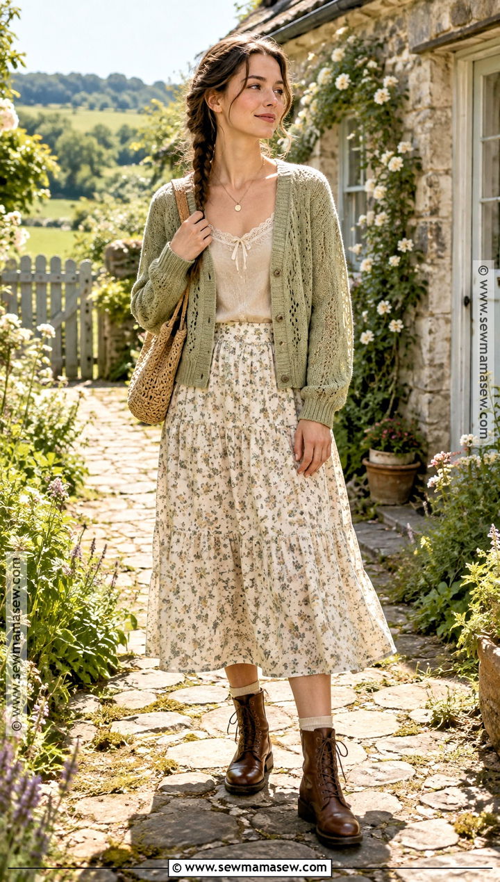 Cottagecore Pointelle Sweater Outfit - 15 Aesthetic Fall Sweaters