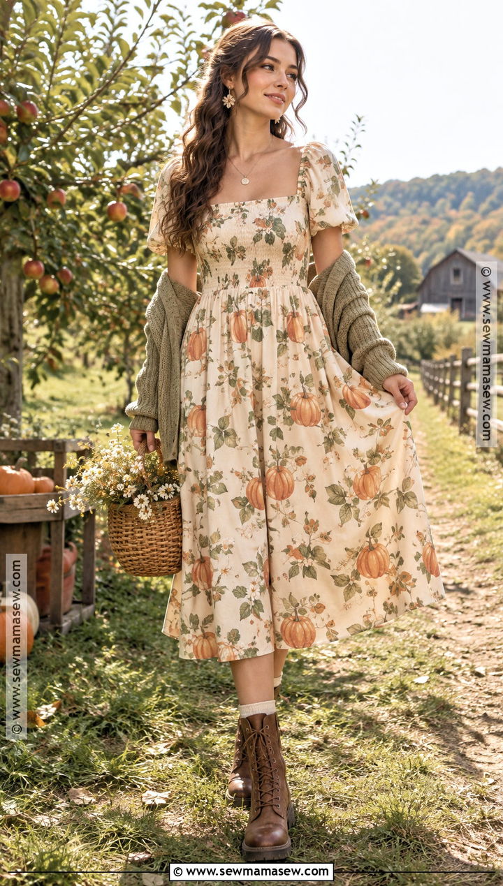 Cottagecore Pumpkin Dress Outfit - 15 pumpkin dresses