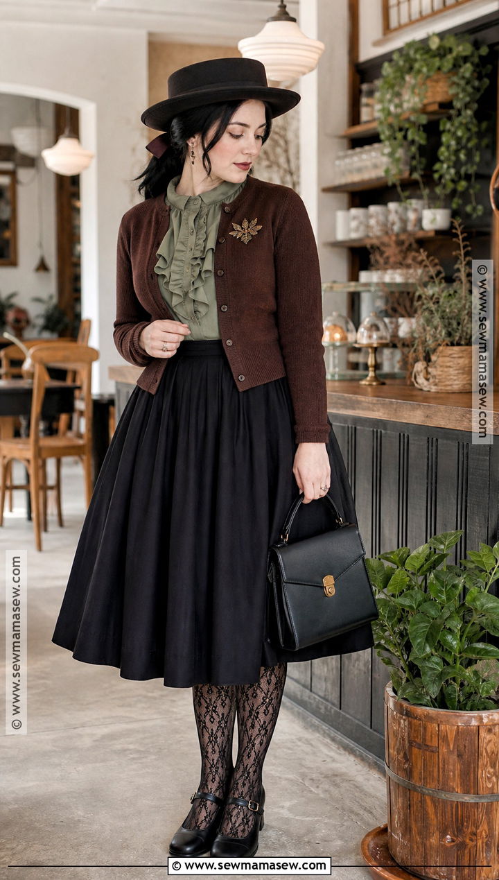 Cottagecore Witch Outfit With Black Midi Skirt - 30 cottagecore witch outfit ideas