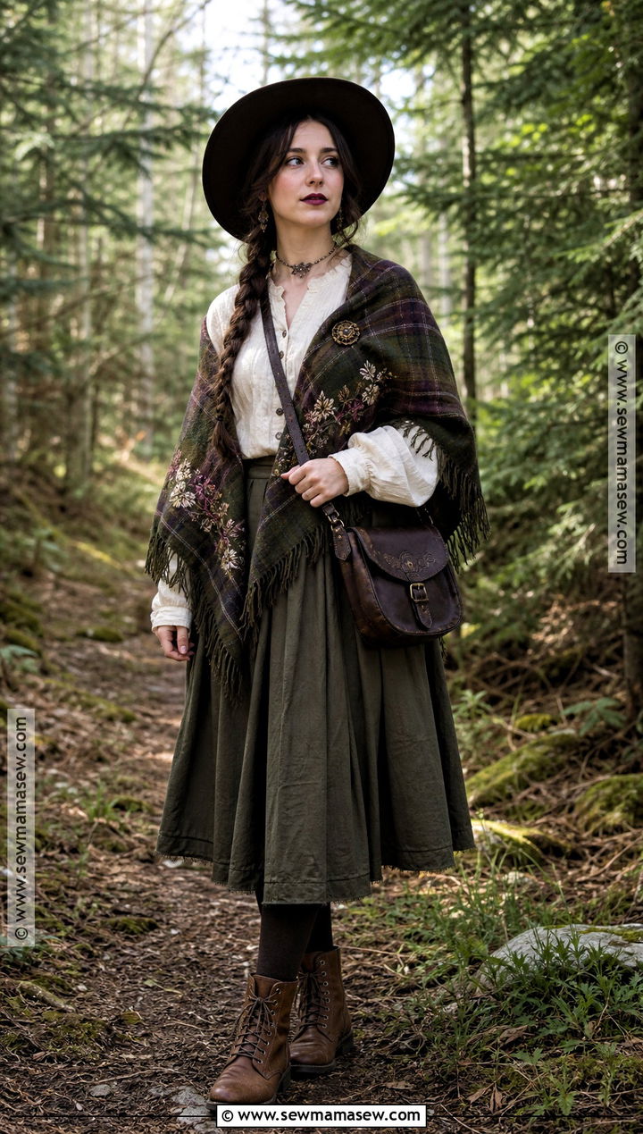 Cottagecore Witch Outfit With Shawl And Boots - 30 cottagecore witch outfit ideas