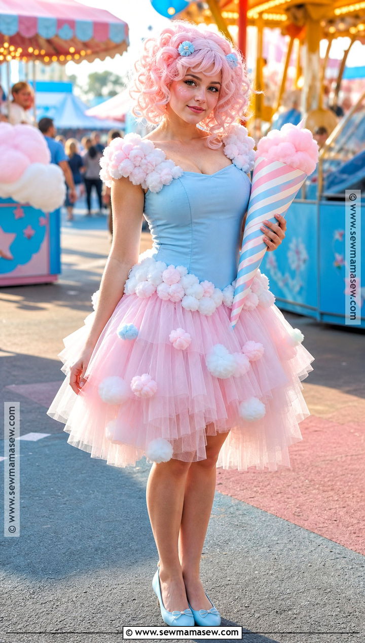 Cotton Candy Costume With Tulle Dress - 30 pink hair costume ideas