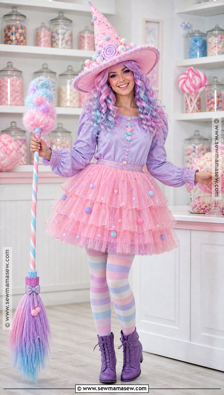 Cotton Candy Witch Costume With Pink Hair - 35 pink hair costume ideas