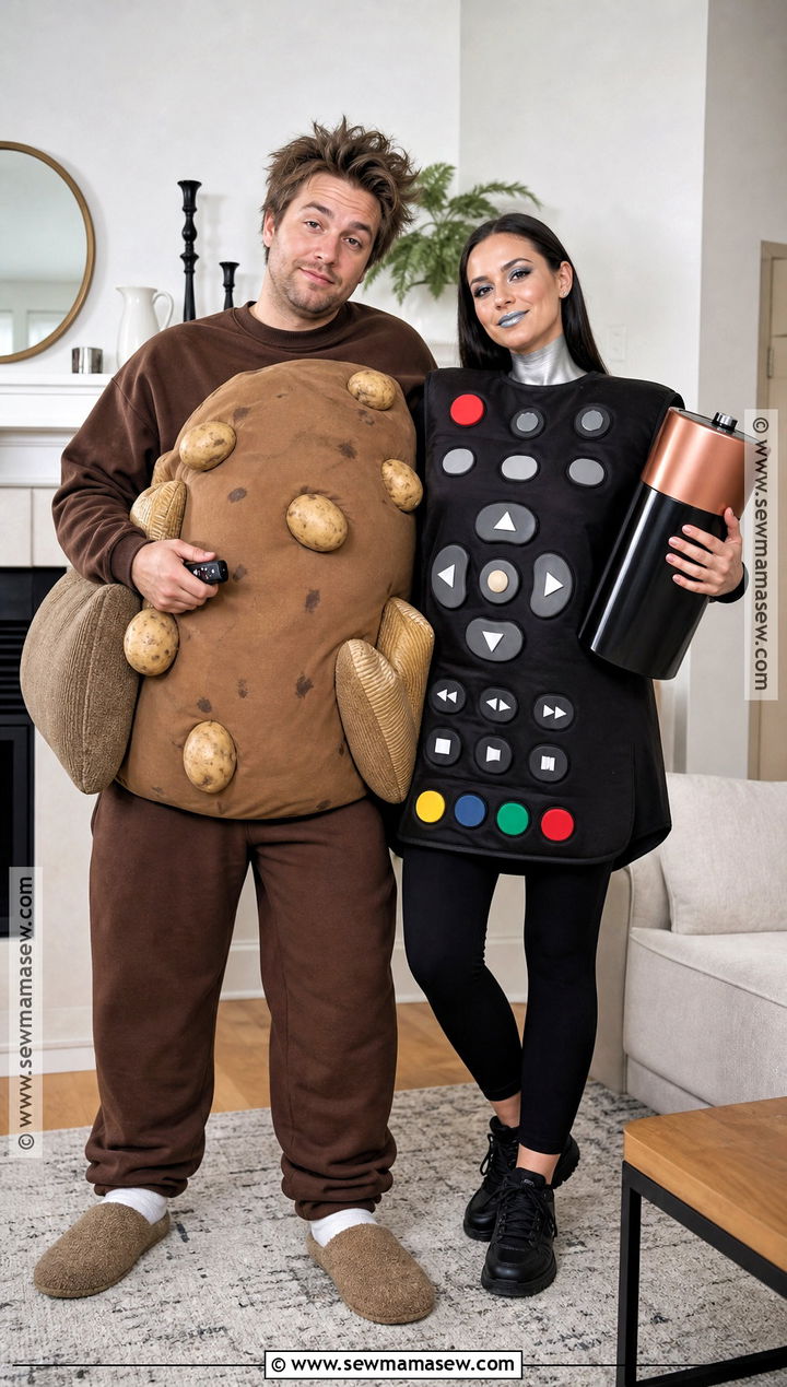 Couch Potato And Remote Control Couple Costume - 30 couple costumes funny