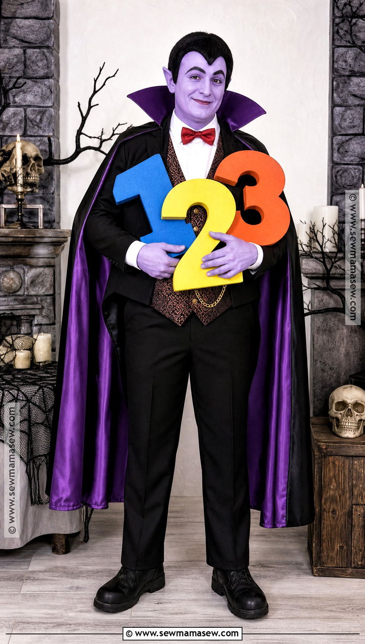 Count Von Count Costume With Purple Cape - 30 Sesame Street Halloween Costumes