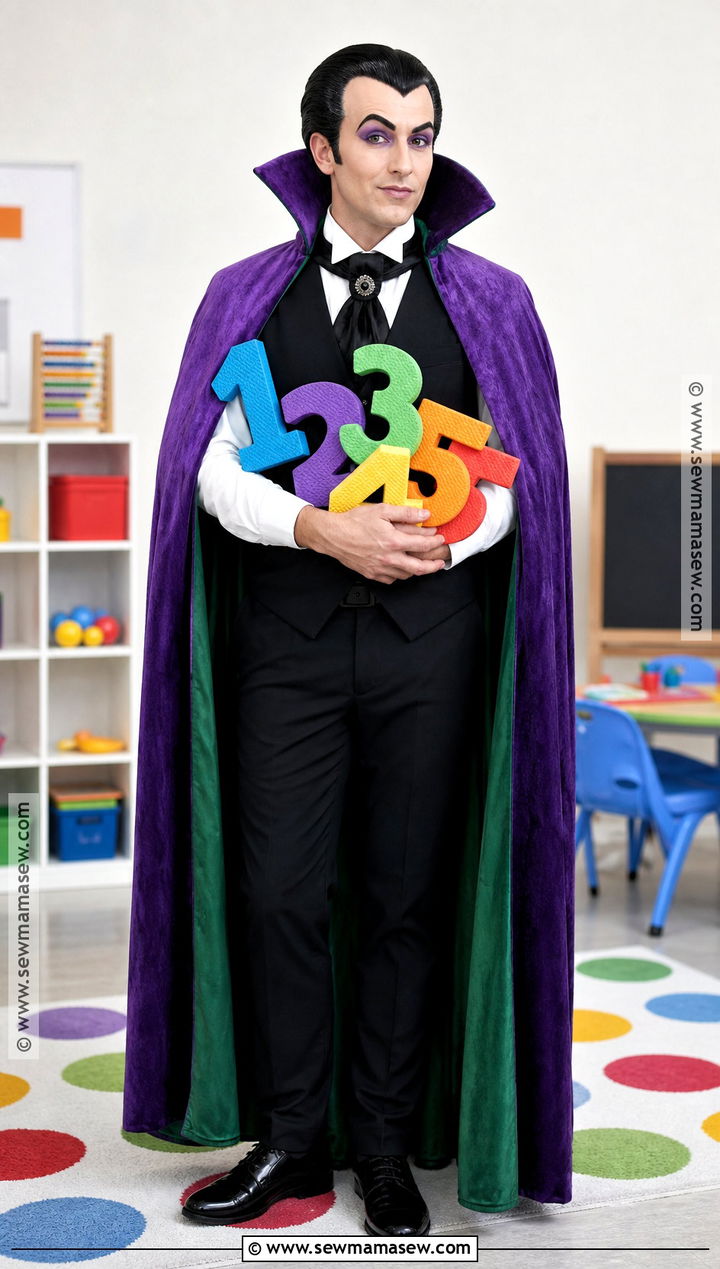 Count Von Count Costume With Purple Cape - 30 sesame street costume ideas