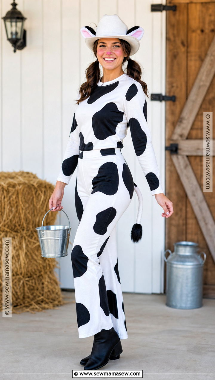 Country Cow Costume With Cowboy Hat - 30 Country Halloween Costumes
