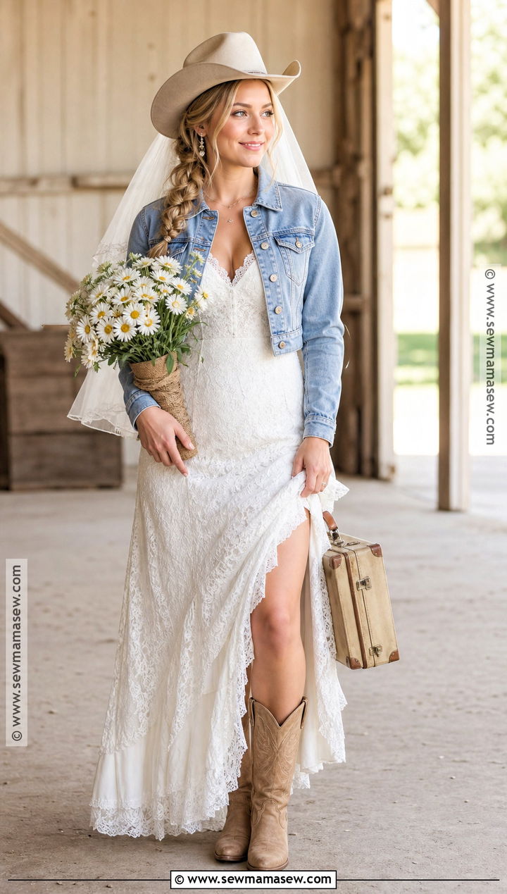 Country Runaway Bride Costume With Cowboy Boots - 30 runaway bride costume ideas