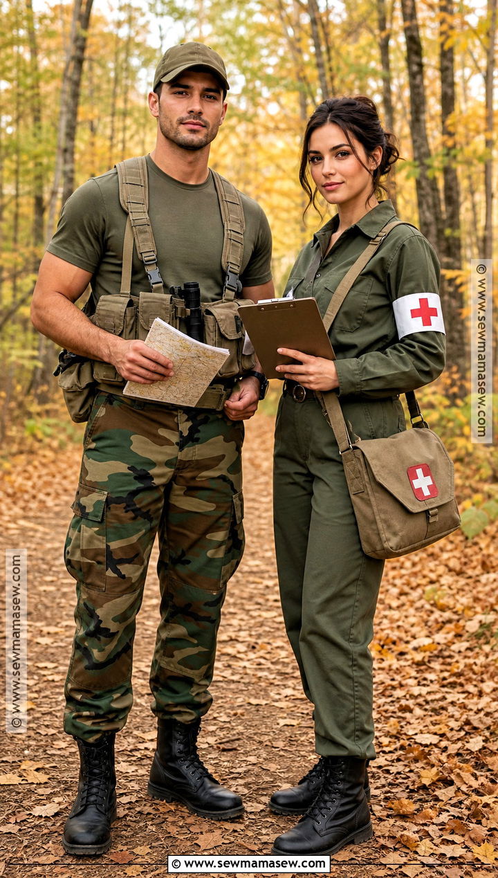 Couple Army Soldier And Medic Costume - 30 Army Halloween Costume Ideas