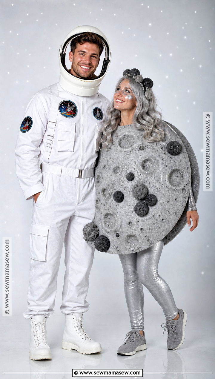 Couple Astronaut And Moon Costume - 30 couples halloween costume funny ideas