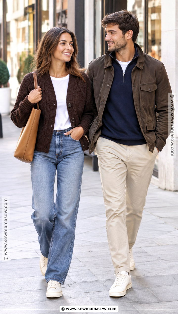 Couple Autumn Outfit With Matching Sneakers - 20 couple autumn outfit ideas